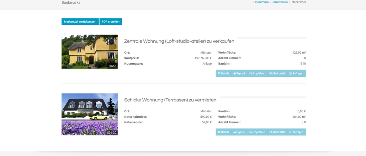 Immobilien Merkzettel